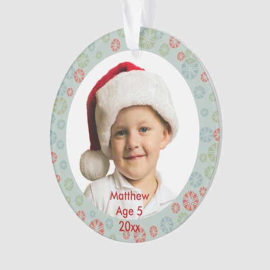 あなた自身のカスタムな写真のクリスマスのデザインを作成して下さい オーナメント (正面)