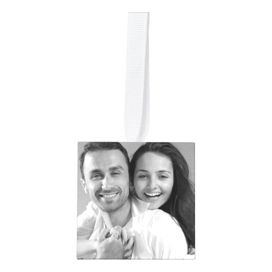 あなた自身のカスタムな写真を加えて下さい キューブオーナメント (正面)