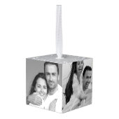 あなた自身のカスタムな写真を加えて下さい キューブオーナメント (裏面アングル)