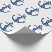 あなた自身のカスタムな|の格子縞のタータンチェックの青いいかりを作成して下さい ラッピングペーパー (角)