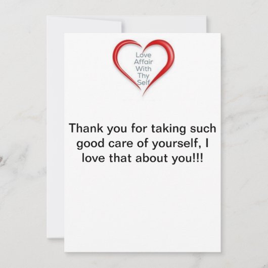 あなた自身のカードを世話するためにありがとう サンキューカード (正面)