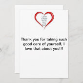 あなた自身のカードを世話するためにありがとう サンキューカード (正面/裏面)