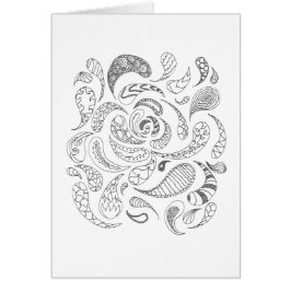 あなた自身のカード-ペイズリー--を着色して下さい