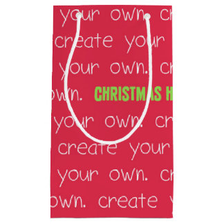 あなた自身のクリスマスバッグデザインを作成! スモールペーパーバッグ