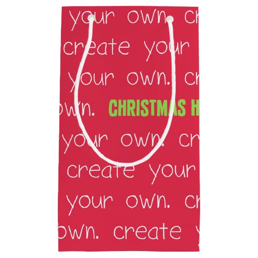 あなた自身のクリスマスバッグデザインを作成! スモールペーパーバッグ (正面)