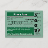 あなた自身のサッカーカードを作って下さい 名刺 (裏面)