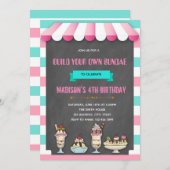 あなた自身のサンデーのパーティの招待状を造って下さい 招待状 (正面/裏面)