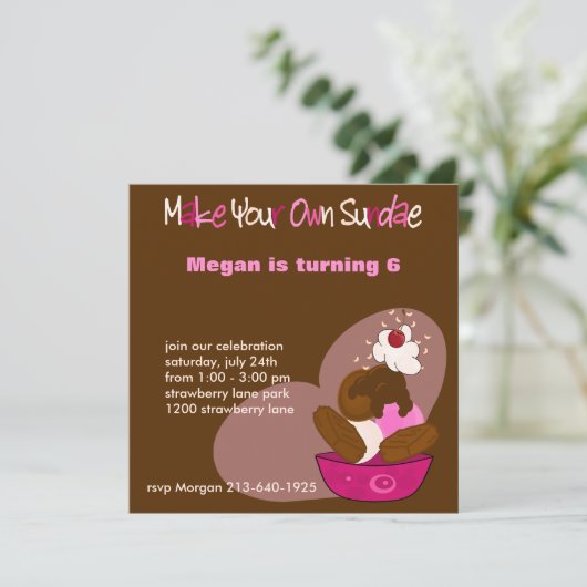 あなた自身のサンデーの誕生日の招待状を作って下さい 招待状 (スタンド正面)