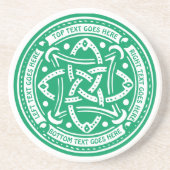 あなた自身のシャムロックの緑のケルト結び目模様のアイルランド語を作って下さい コースター (正面)