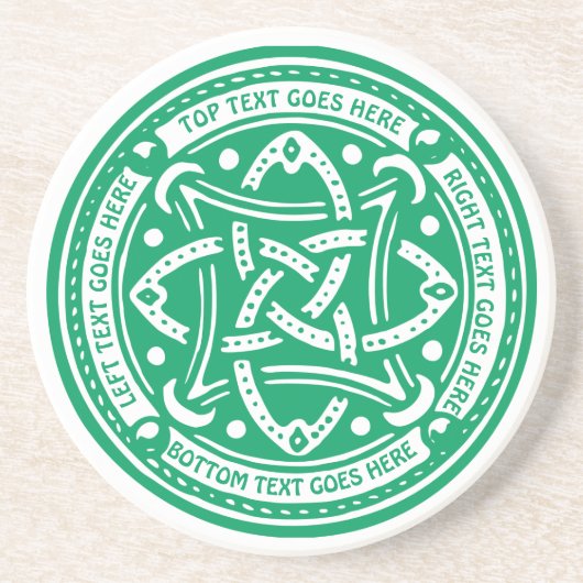あなた自身のシャムロックの緑のケルト結び目模様のアイルランド語を作って下さい コースター (正面)