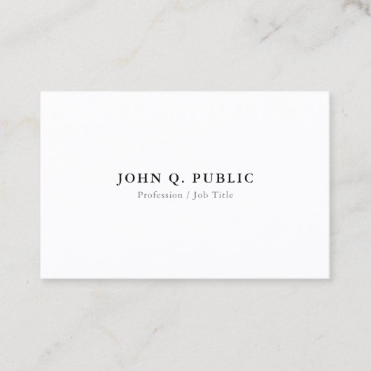 あなた自身のシンプルでエレガントでモダンなミニマリストを作成して下さい 名刺 (正面)