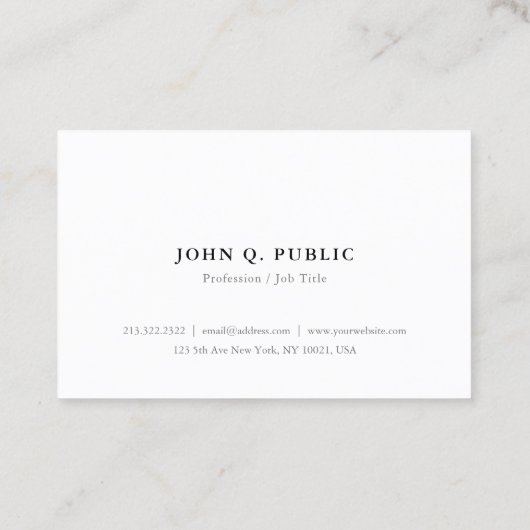 あなた自身のシンプルでエレガントでモダンなミニマリストを作成して下さい 名刺 (裏面)