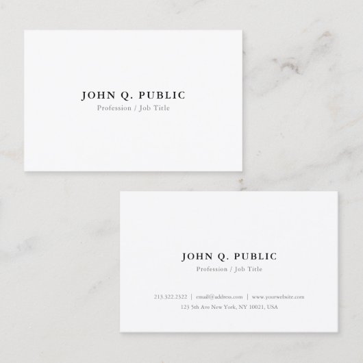 あなた自身のシンプルでエレガントでモダンなミニマリストを作成して下さい 名刺 (正面/裏面)