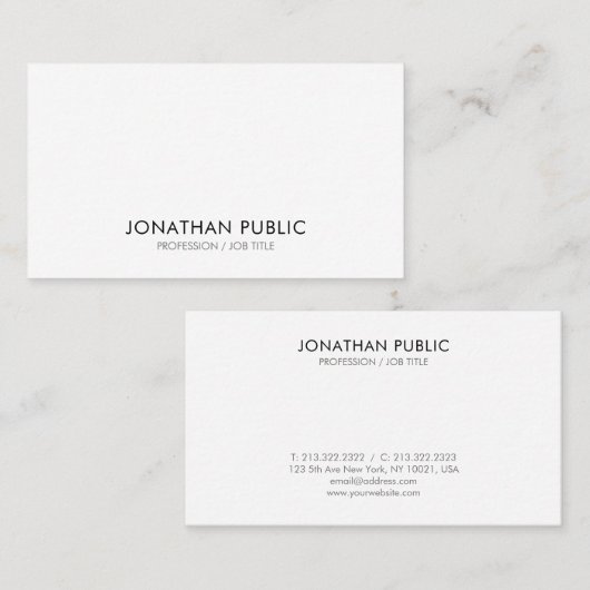 あなた自身のシンプルでエレガントなデザインのモダンを作成して下さい 名刺 (正面/裏面)