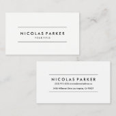 あなた自身のシンプルで明白な最小主義の白を作成して下さい 名刺 (正面/裏面)