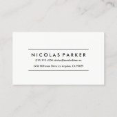 あなた自身のシンプルで明白な最小主義の白を作成して下さい 名刺 (裏面)