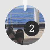 あなた自身のシンプルな簡単2のイメージの円形のスタイルを作成して下さい オーナメント (裏面)