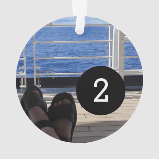 あなた自身のシンプルな簡単2のイメージの円形のスタイルを作成して下さい オーナメント (裏面)