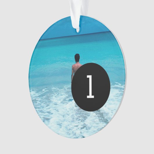 あなた自身のシンプルな簡単2のイメージの円形のスタイルを作成して下さい オーナメント (正面)