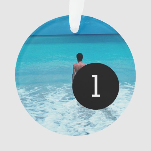 あなた自身のシンプルな簡単2のイメージの円形のスタイルを作成して下さい オーナメント (正面)