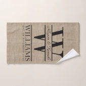 あなた自身のシンプルな記念日のロゴのモノグラムを作成して下さい ハンドタオル (ハンドタオル)