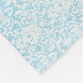 あなた自身のスカイブルーのダマスク織記念日のモノグラムを作って下さい フリースブランケット (角)