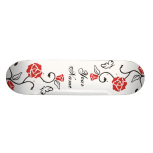 あなた自身のスケートボード-ばら色のつる植物および蝶 スケートボード