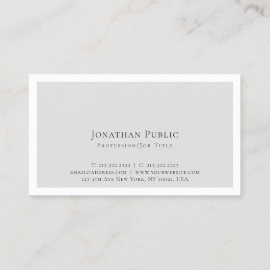 あなた自身のスタイリッシュでモダンでエレガントな平野を作成して下さい 名刺 (裏面)