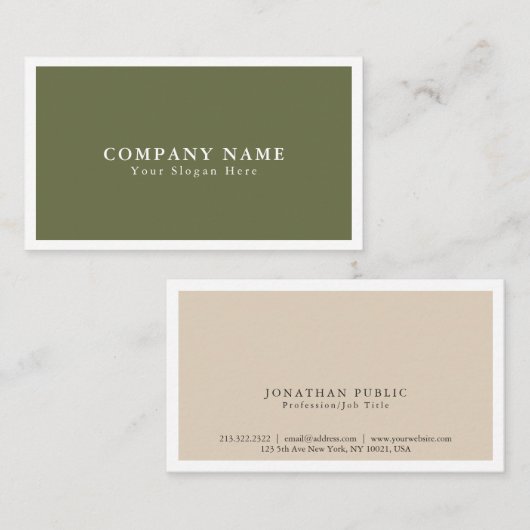 あなた自身のスタイリッシュでモダンでシンプルな平野を作成して下さい 名刺 (正面/裏面)