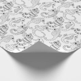 あなた自身のタツノオトシゴを着色して下さい ラッピングペーパー