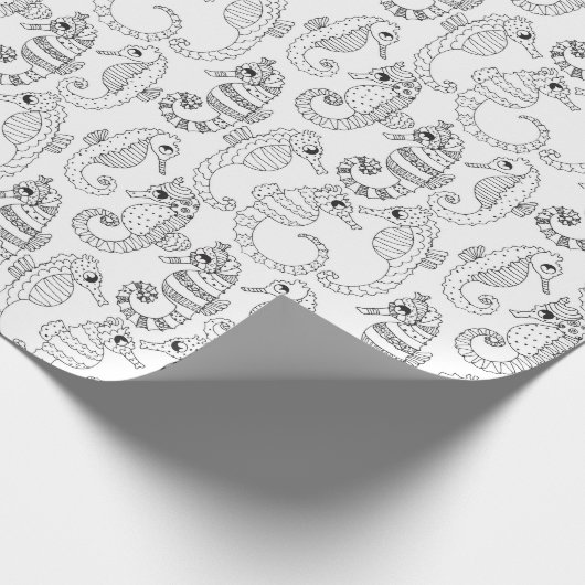 あなた自身のタツノオトシゴを着色して下さい ラッピングペーパー (角)