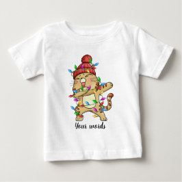 あなた自身のダビングのクリスマスの子猫を作成する ベビーTシャツ