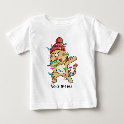 あなた自身のダビングのクリスマスの子猫を作成する ベビーTシャツ (正面)