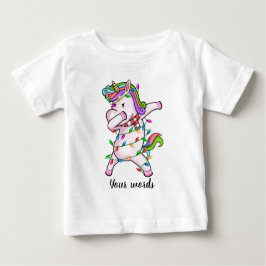あなた自身のダビングクリスマスユニコーンを作成 ベビーTシャツ