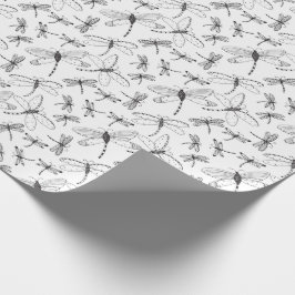 あなた自身のトンボパターンを着色して下さい ラッピングペーパー