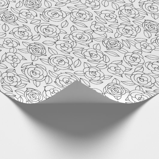 あなた自身のバラパターンを着色して下さい ラッピングペーパー (角)