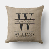 あなた自身のバーラップのロゴ記念日のモノグラムを作成して下さい クッション (正面)