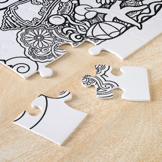 あなた自身のパズルの曼荼羅を着色して下さい ジグソーパズル (側面)