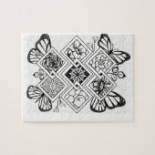 あなた自身のパズルの蝶花を着色して下さい ジグソーパズル (横)