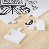 あなた自身のパズルの蝶花を着色して下さい ジグソーパズル (側面)