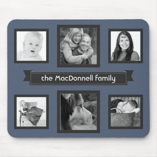 あなた自身のパーソナライズなInstagramの写真のコラージュを作って下さい マウスパッド (正面)