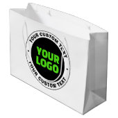 あなた自身のビジネス ロゴまたはアップロードしたデザインを追加する ラージペーパーバッグ (裏面アングル)