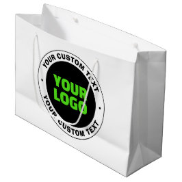 あなた自身のビジネス ロゴまたはアップロードしたデザインを追加する ラージペーパーバッグ