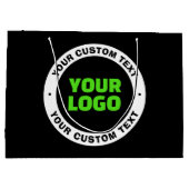 あなた自身のビジネス ロゴまたはアップロードしたデザインを追加する ラージペーパーバッグ (裏面)