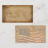 あなた自身のプロフィールカード羊皮紙の愛国者を作成して下さい 名刺 (正面/裏面)