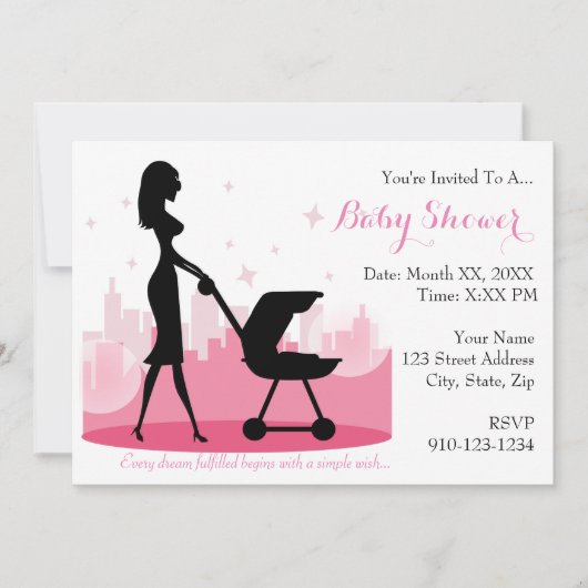 あなた自身のベビーシャワーの招待状を作成して下さい 招待状 (正面)