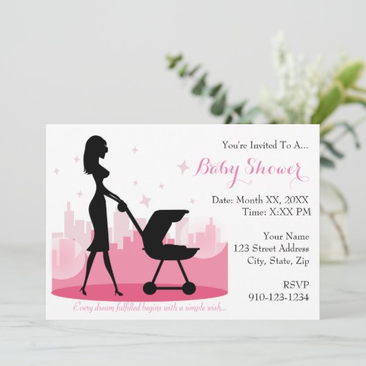 あなた自身のベビーシャワーの招待状を作成して下さい 招待状 (スタンド正面)