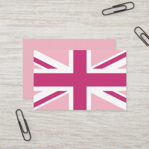 あなた自身のマゼンタおよび白い英国国旗作成して下さい 名刺