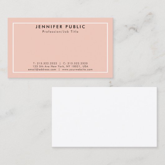 あなた自身のモダンでエレガントできれいな平野を作成して下さい 名刺 (正面/裏面)