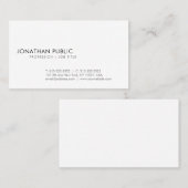 あなた自身のモダンでエレガントで白いミニマル作成して下さい 名刺 (正面/裏面)